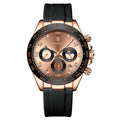 Chronograph Watch with Bamboo Strap – Luminous Dial & Date